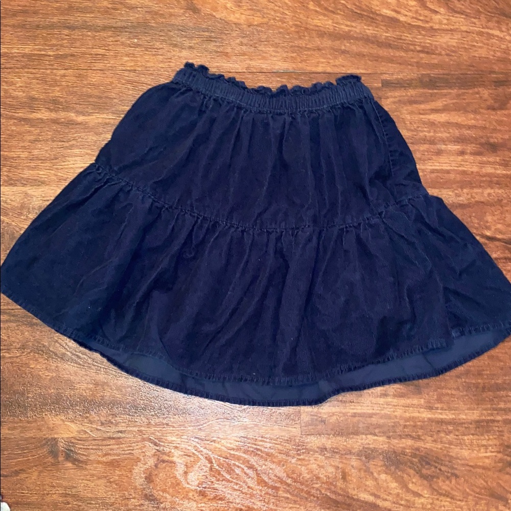 H&M Navy Tiered Corduroy Skirt with Elastic Waistband Size 6X/7
